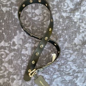 Black with gold belt